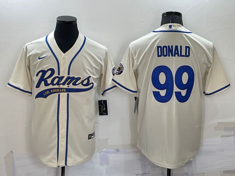 Men Los Angeles Rams 99 Donald Cream 2022 Nike Co branded NFL Jersey